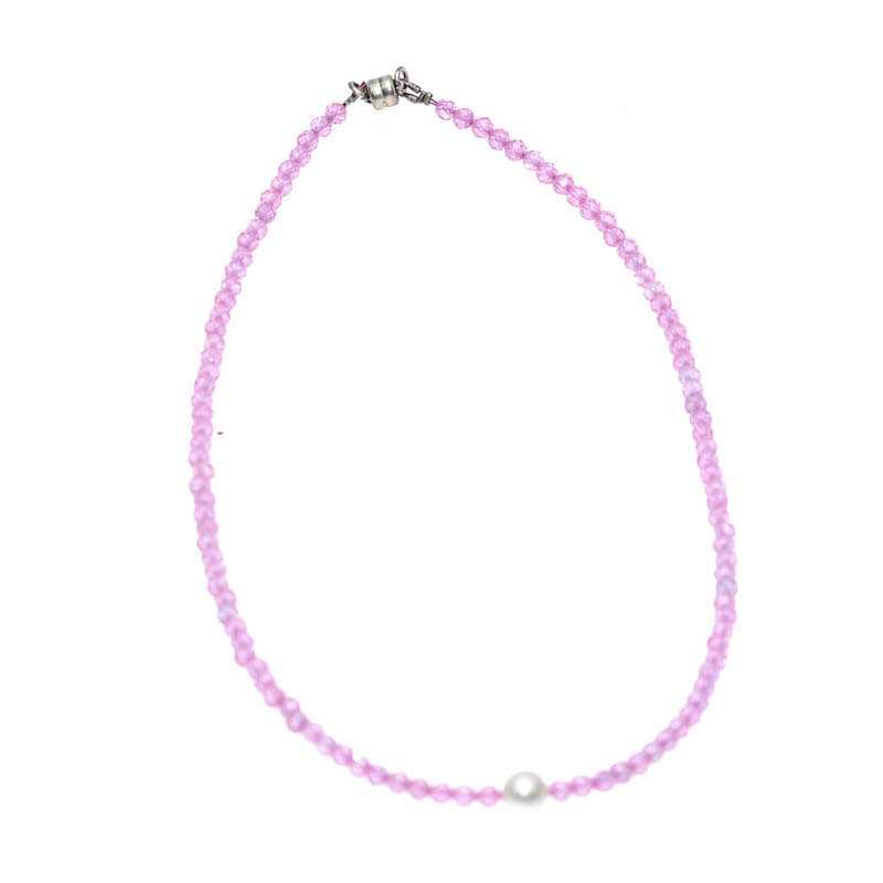 Zirkon - Kette mit Magnetverschluss in Rosa/Pink - Kehuna Stones and Senses