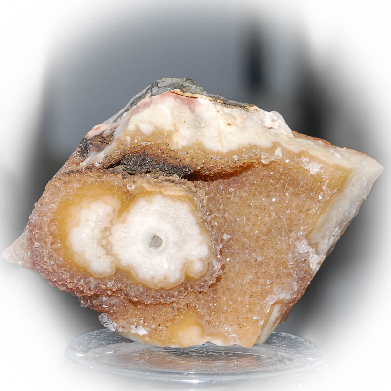 Amethyst Drusen Stück mit calcit