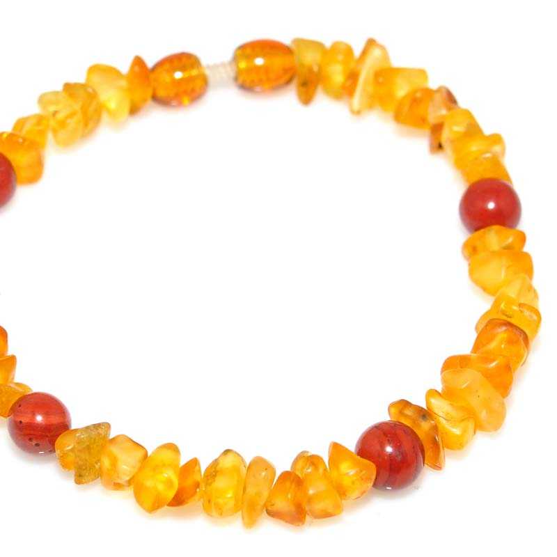 Bernstein Zeckenhalsband mit Jaspis - Kehuna Stones and Senses