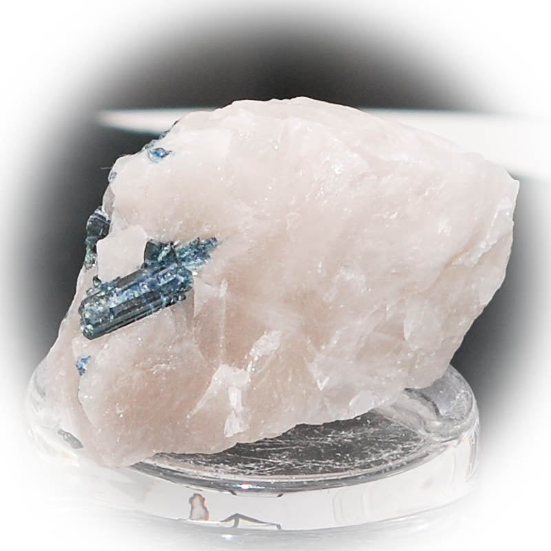 Blauer Turmalin in Quarz Rohstein - Kehuna Stones and Senses
