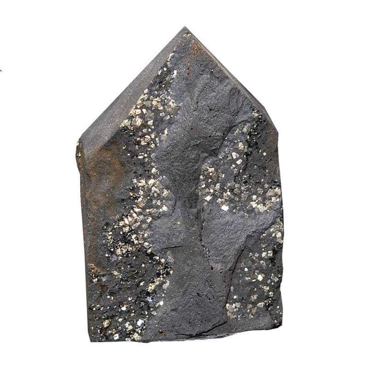 Pyrit auf Schungit - Kehuna Stones and Senses