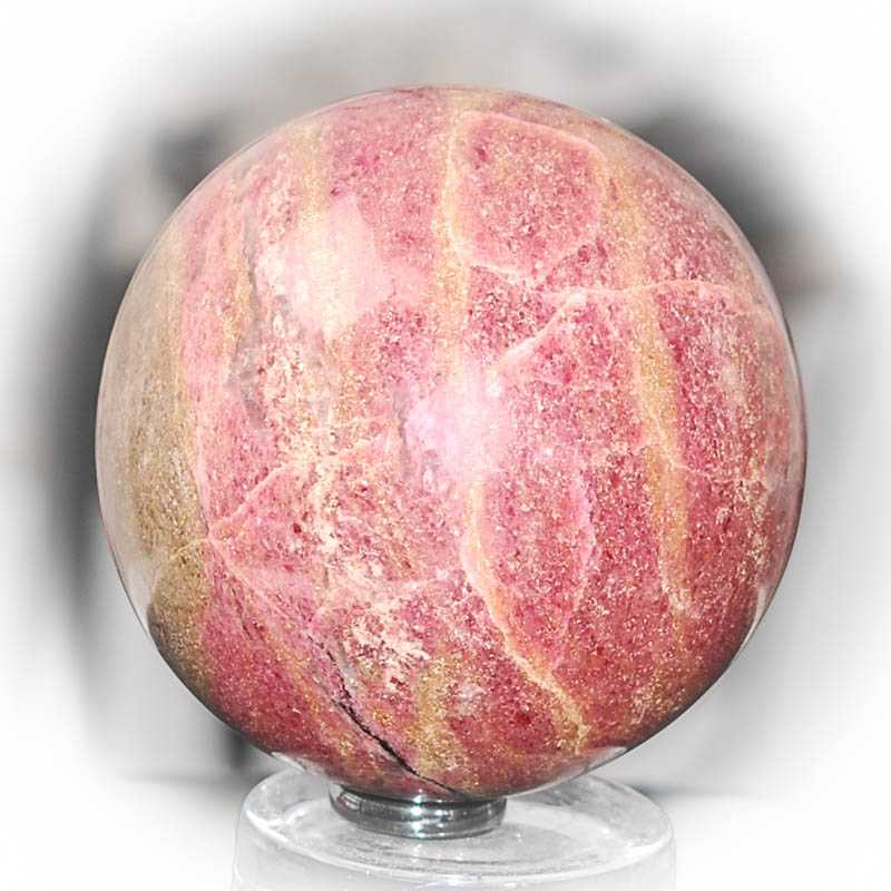 Rhodonit Kugel 11 cm Durchmesser - Kehuna Stones and Senses