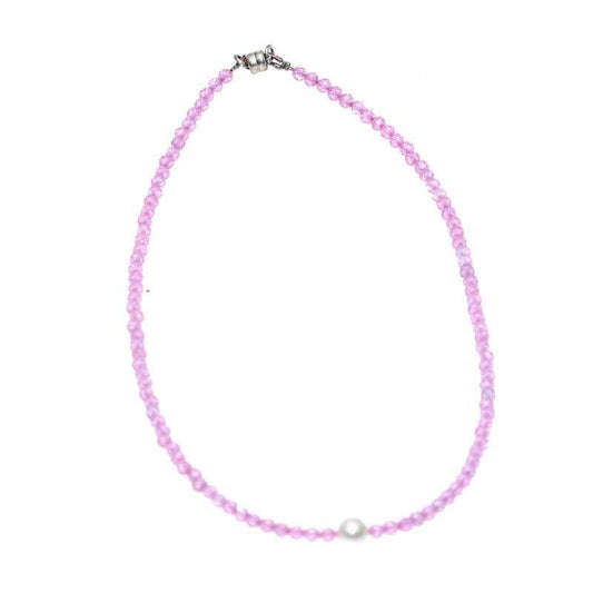 Zirkon - Kette mit Magnetverschluss in Rosa/Pink - Kehuna Stones and Senses