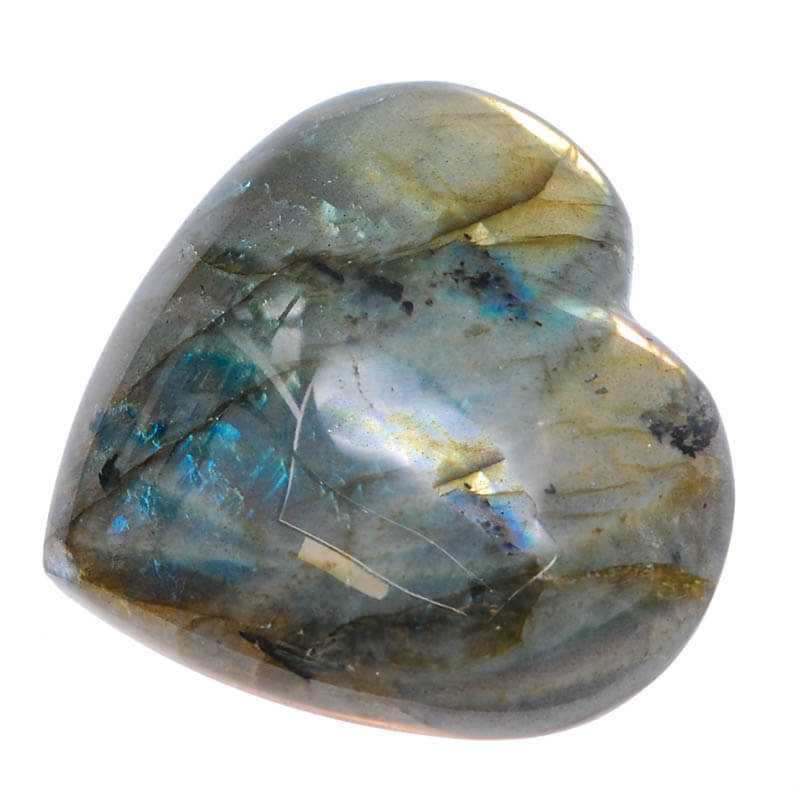 Labradorit Herz poliert mit lila Schimmer - Kehuna Stones and Senses