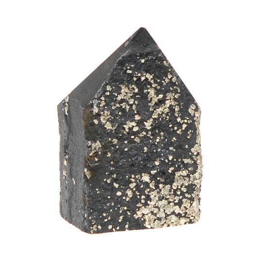 Pyrit auf Schungit Naturkristall 11x6x4 cm Brasilien - Kehuna Stones and Senses