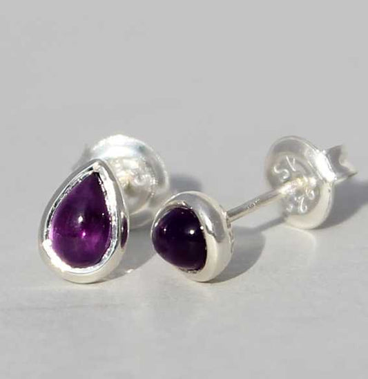 Silberohrstecker mit Amethyst - Kehuna Stones and Senses