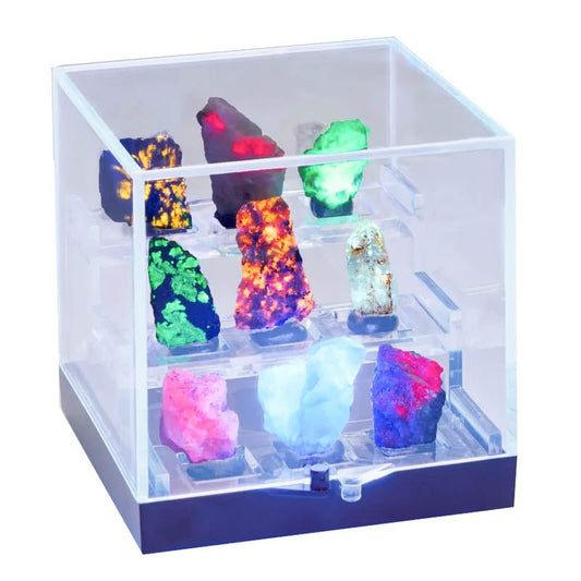 9er Fluoreszenz - Mineralien - Set - Kehuna Stones and Senses