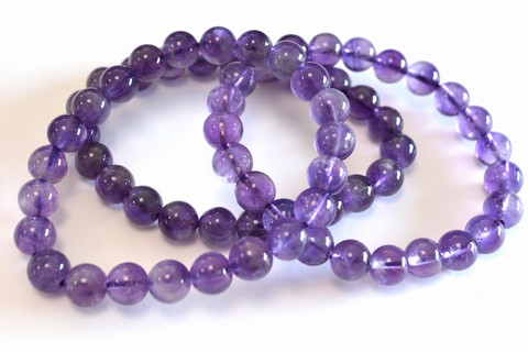 Amethyst Armband Kugel 8mm elastisch