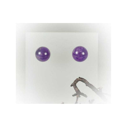 Ohrstecker Amethyst Silber 8 mm - Kehuna Stones and Senses