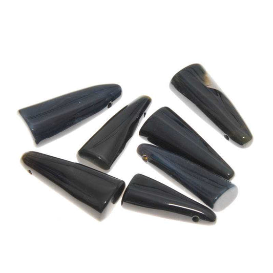 Achat schwarz Anhänger gebohrt - Kehuna Stones and Senses