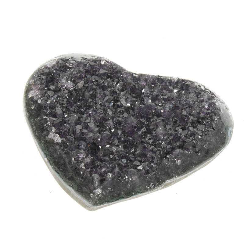 Amethyst Herz 7 - Großes dunkleviolettes Kristallherz aus Uruguay - Kehuna Stones and Senses