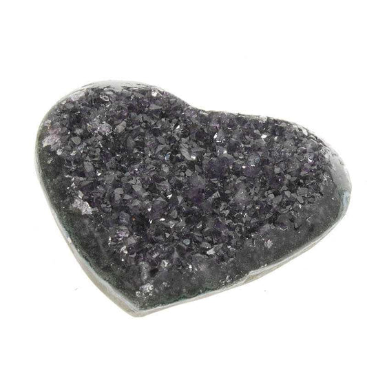 Amethyst Herz 7 - Großes dunkleviolettes Kristallherz aus Uruguay - Kehuna Stones and Senses