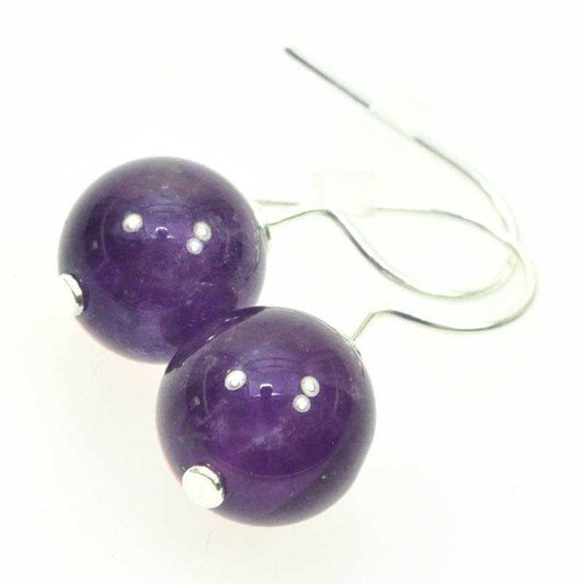 Amethyst Ohrringe Kugel in Silber - Kehuna Stones and Senses