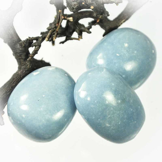 Angelit Trommelstein 2 - 3 cm - Kehuna Stones and Senses