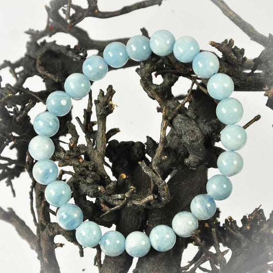 Aquamarin Armband mit 8 - 9 mm Kugeln - Kehuna Stones and Senses