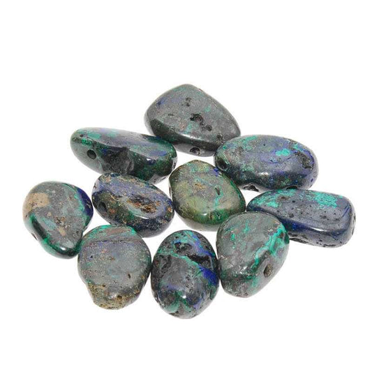 Azurit Malachit Edelstein Anhänger 3 cm gebohrt - Kehuna Stones and Senses