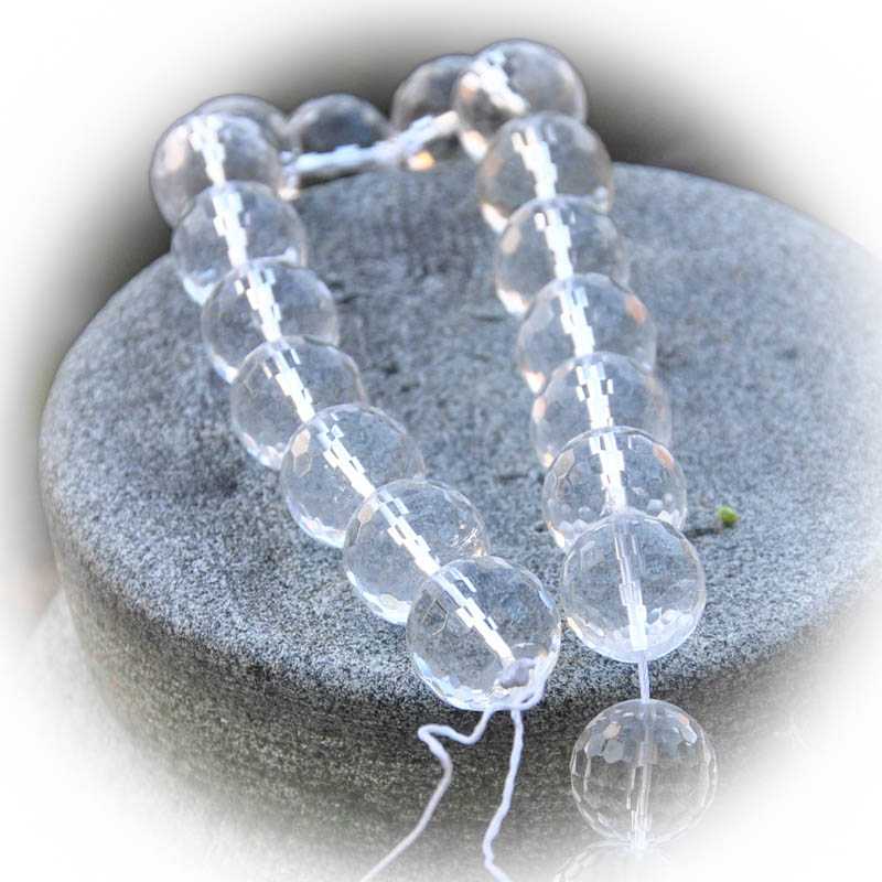 Bergkristall Kettenstrang Kugel facettiert - Kehuna Stones and Senses