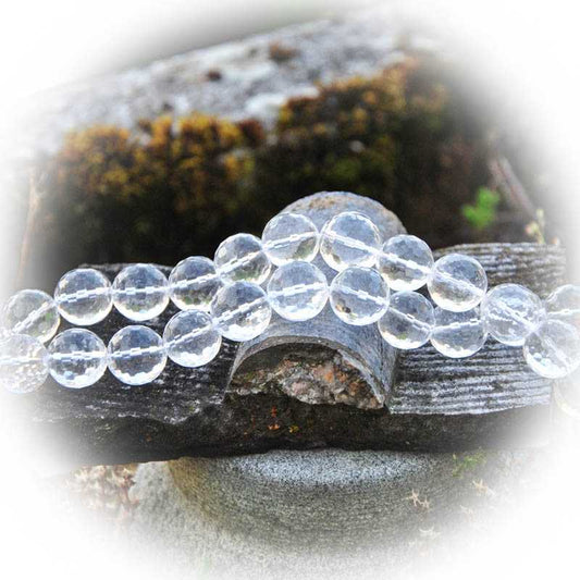 Bergkristall Kettenstrang Kugel facettiert - Kehuna Stones and Senses