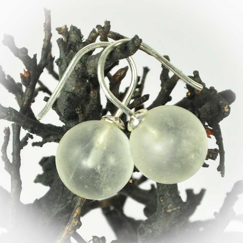 Bergkristall Ohrringe Kugel in Silber - Kehuna Stones and Senses