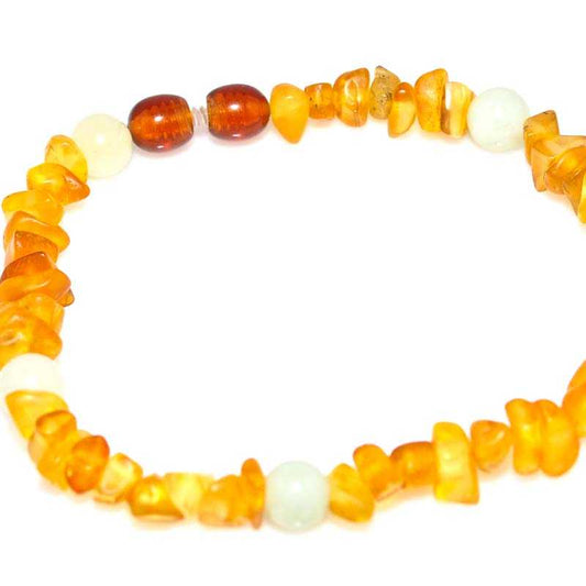 Bernstein Zeckenhalsband mit Jade - Kehuna Stones and Senses