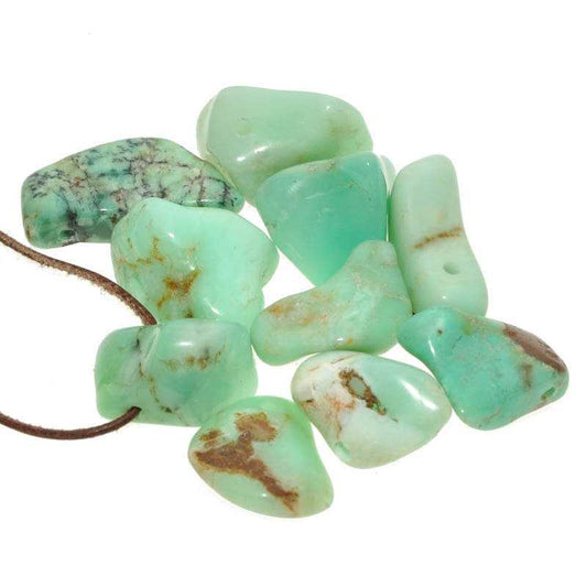 Chrysopras gebohrt - Kehuna Stones and Senses