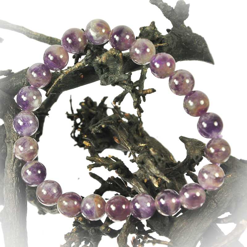 Amethyst Armband Kugel 8mm elastisch - Kehuna Stones and Senses
