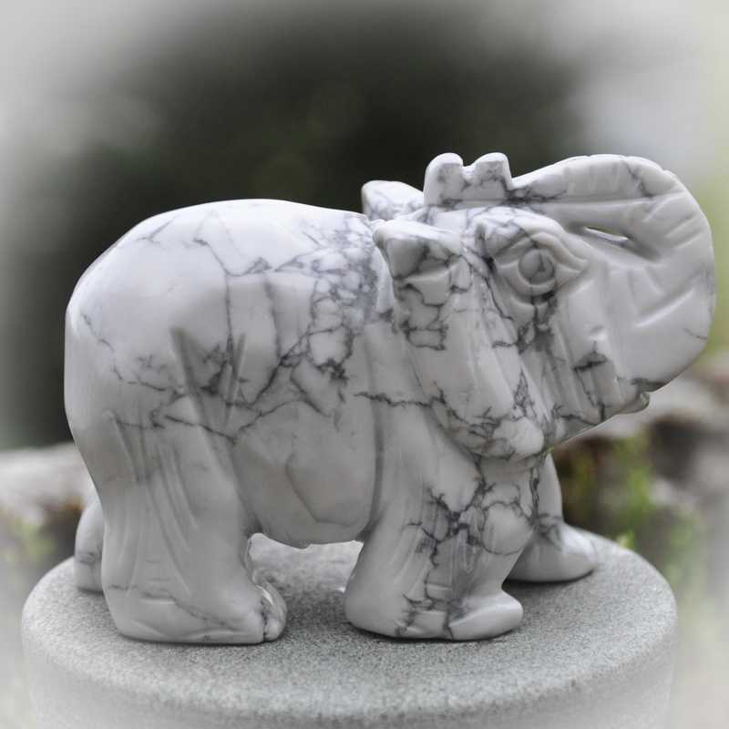 Elefant Howlith Naturfigur - Kehuna Stones and Senses