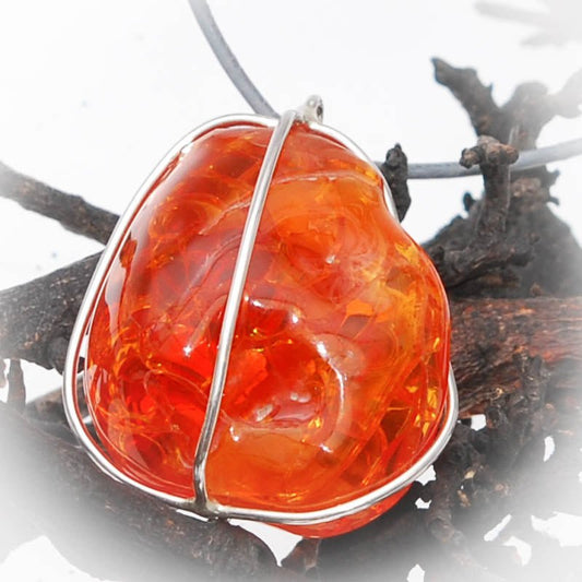 Feueropal Anhänger in Silber - Kehuna Stones and Senses