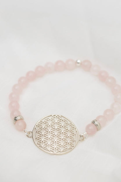 Flower Of Life Bracelet - Rose Quartz - Kehuna Stones and Senses