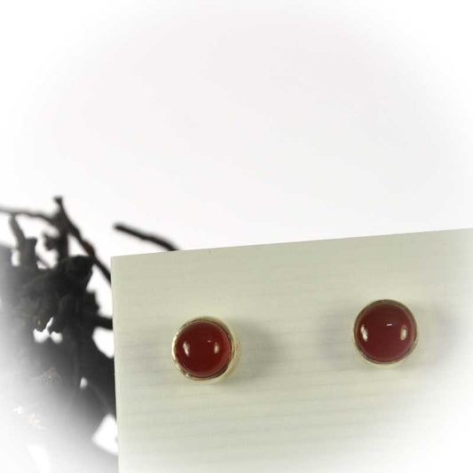 Karneol Ohrstecker Silber - Kehuna Stones and Senses