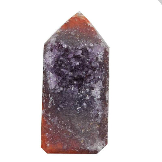 Natürliche Amethyst Kristall Spitze mit Achat - Details - Kehuna Stones and Senses