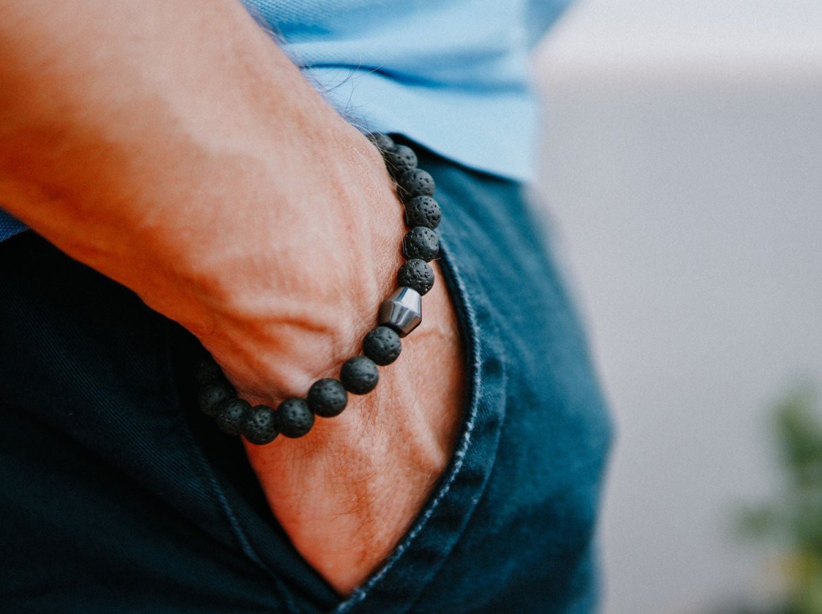 Obsidian Lava Stone Bracelet - Kehuna Stones and Senses
