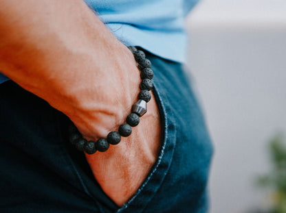 Obsidian Lava Stone Bracelet - Kehuna Stones and Senses
