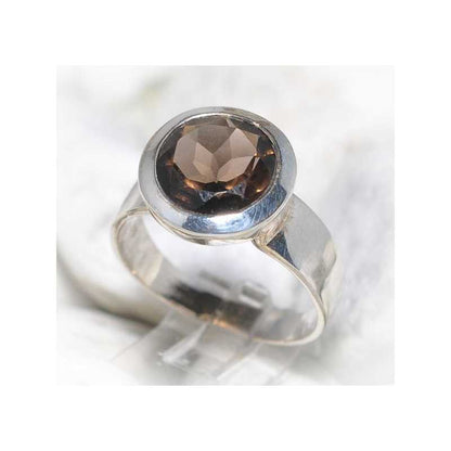 Rauchquarz Ring rund - Kehuna Stones and Senses