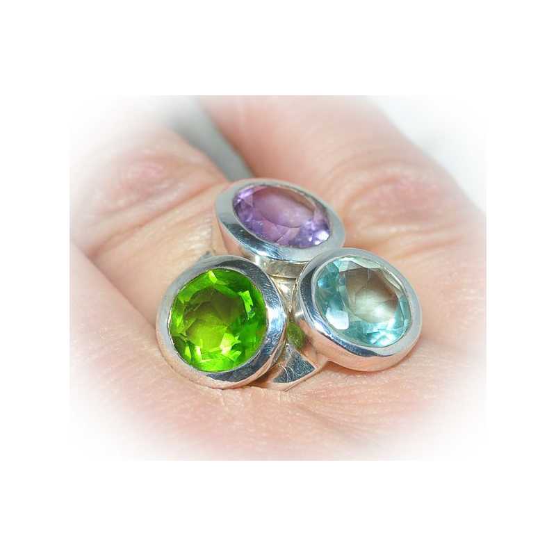 Rauchquarz Ring rund - Kehuna Stones and Senses