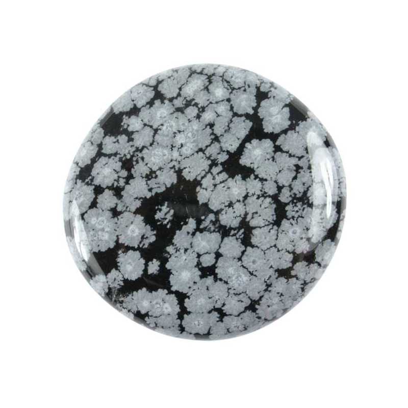 Schneeflockenobsidian Scheibenstein - Kehuna Stones and Senses