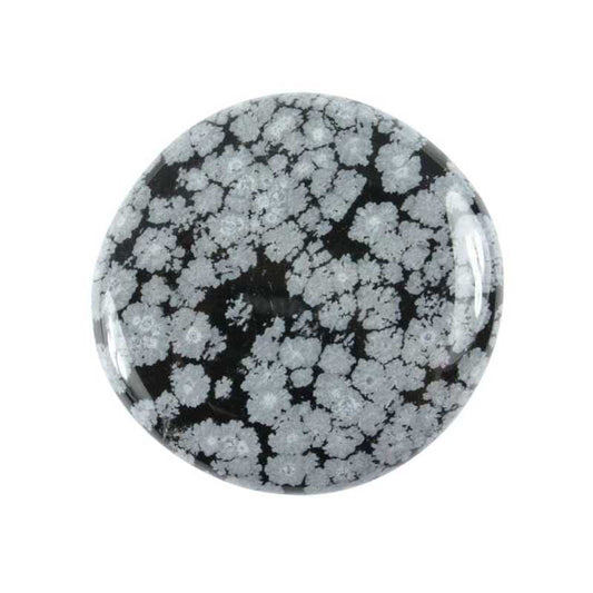 Schneeflockenobsidian Scheibenstein - Kehuna Stones and Senses