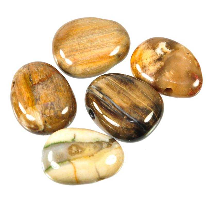 Versteinertes Holz Trommelstein Anhänger - Kehuna Stones and Senses