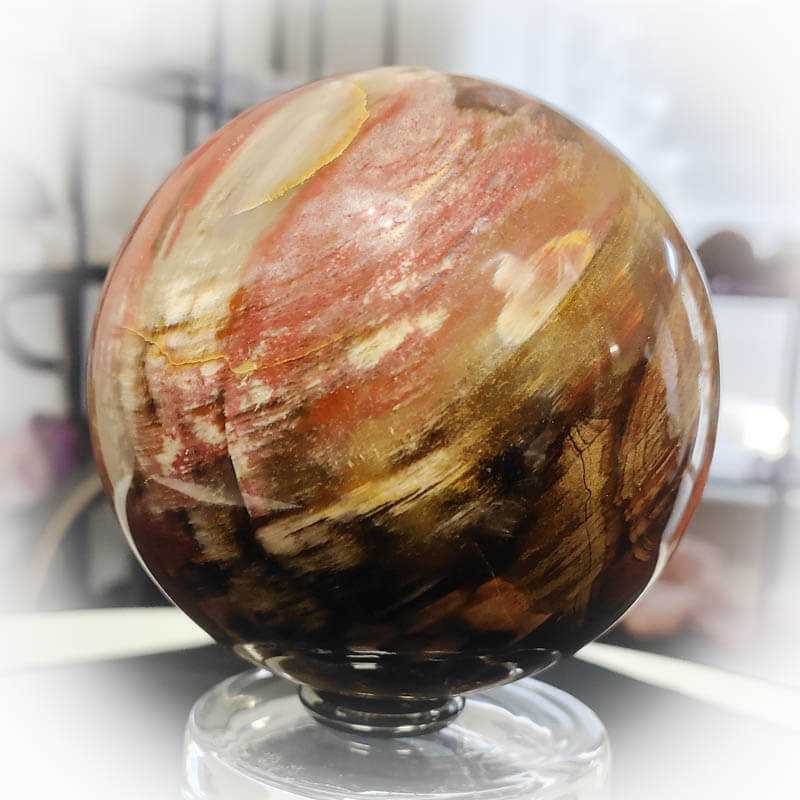 Versteinertes Holz Kugel 9cm - Kehuna Stones and Senses