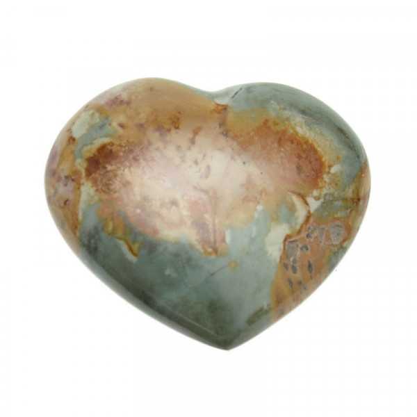 Polychrome Jaspis Edelstein Herz aus Madagaskar