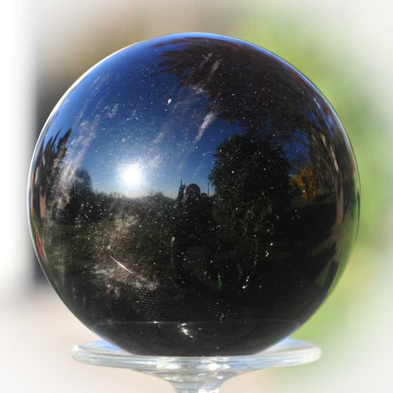 Obsidian Kugel schwarz 57 mm schwarze Magie Wahrsager Hexerei Kugeln Kristall A4 