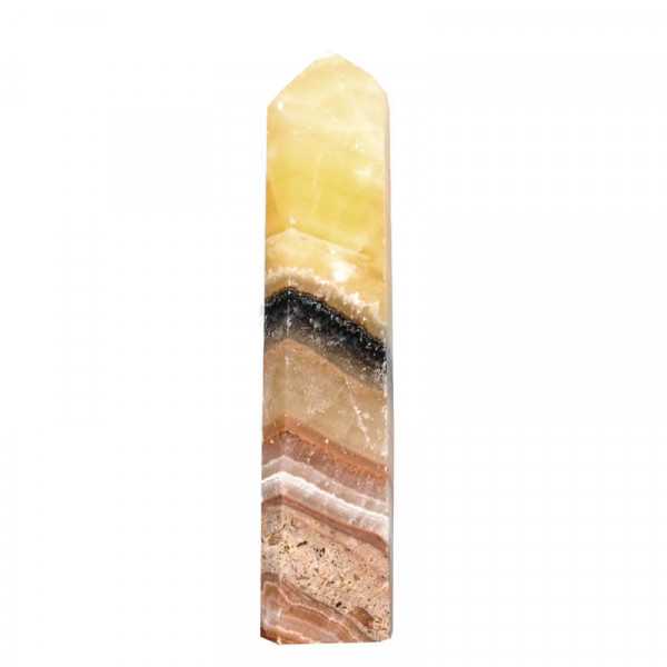 Calcit Spitze - sehr schön verlaufende Calcit-Farbschichten Brasilien 14 cm