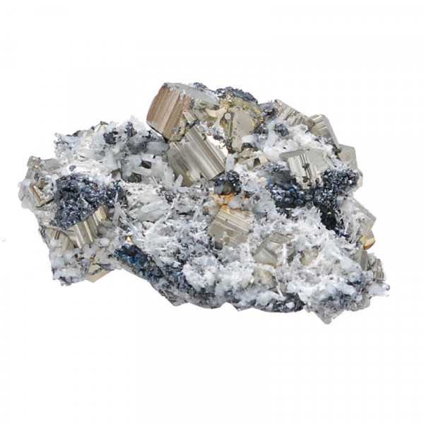 Pyrit mit Bergkristall aus Bulgarien
