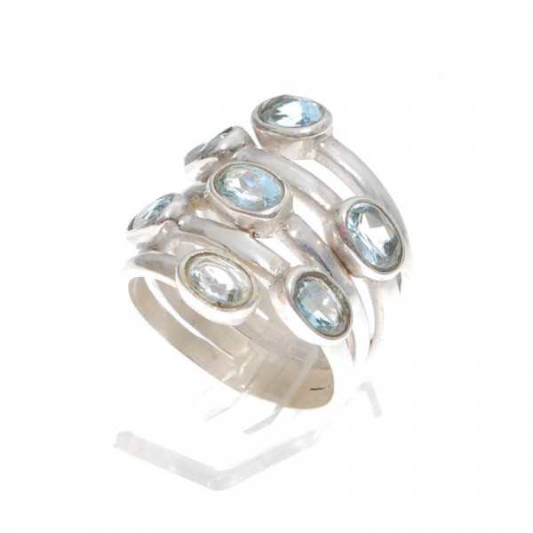 Aquamarin Ring in Silberfassung
