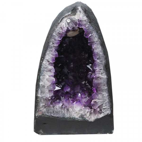 Amethyst Druse 38 cm hoch mit lichtvollem Rand