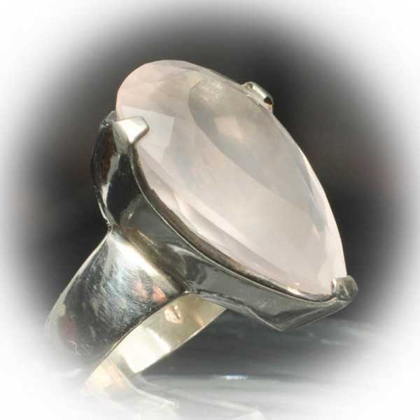 Rosenquarz Ring silber